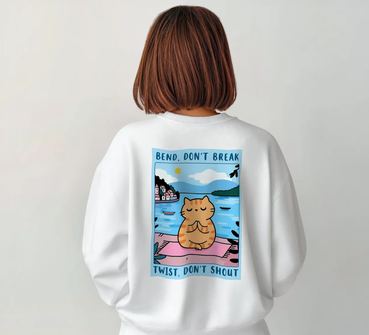 bend dont break twist dont shout funny yoga cat drawing sudadera de dahlianz