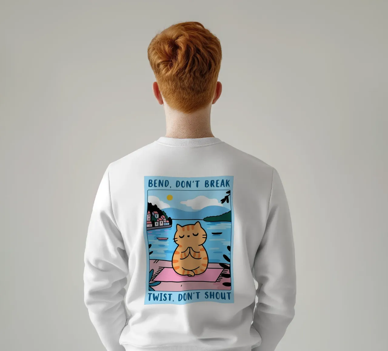 bend dont break twist dont shout funny yoga cat drawing sudadera de dahlianz