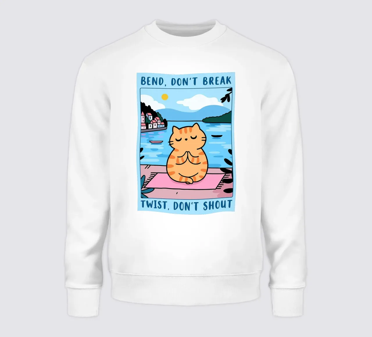 bend dont break twist dont shout funny yoga cat drawing sudadera de dahlianz