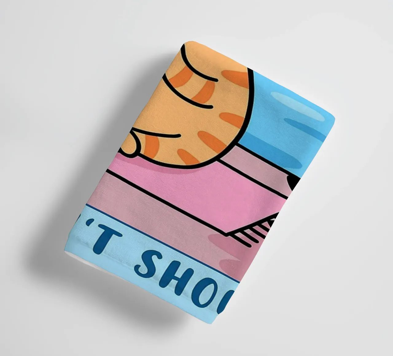 bend dont break twist dont shout funny yoga cat drawing towel by dahlianz