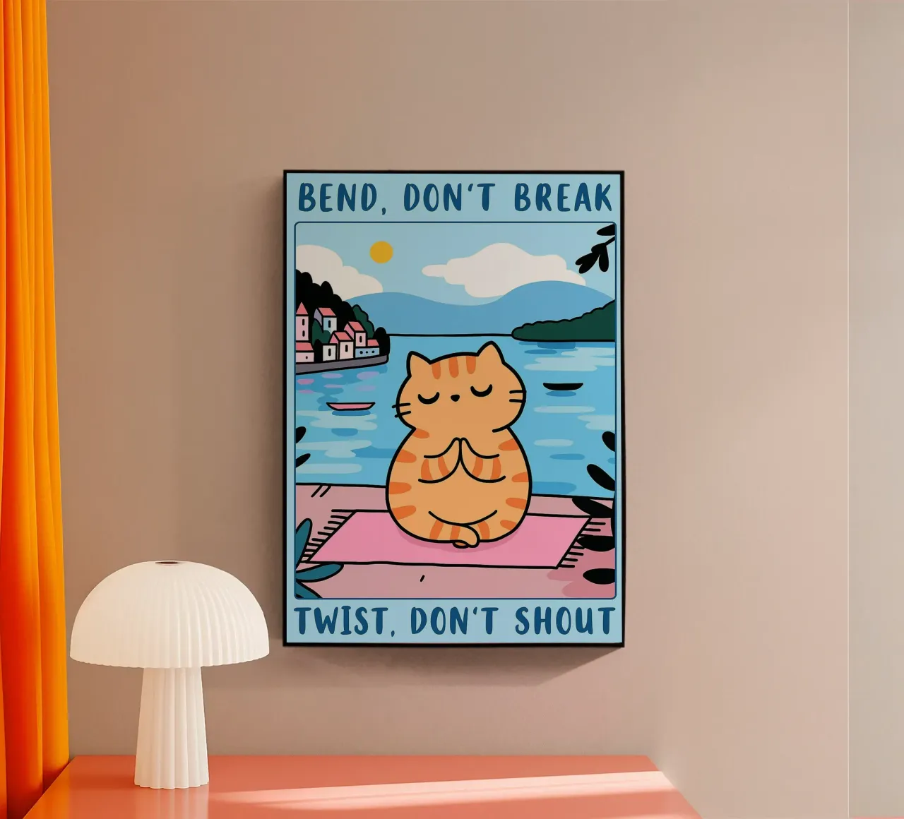 bend dont break twist dont shout funny yoga cat drawing metacrilato de dahlianz