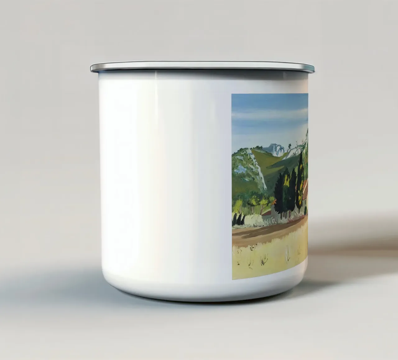 Mas en Provence tazza in smalto da Peteriespinoza Studio