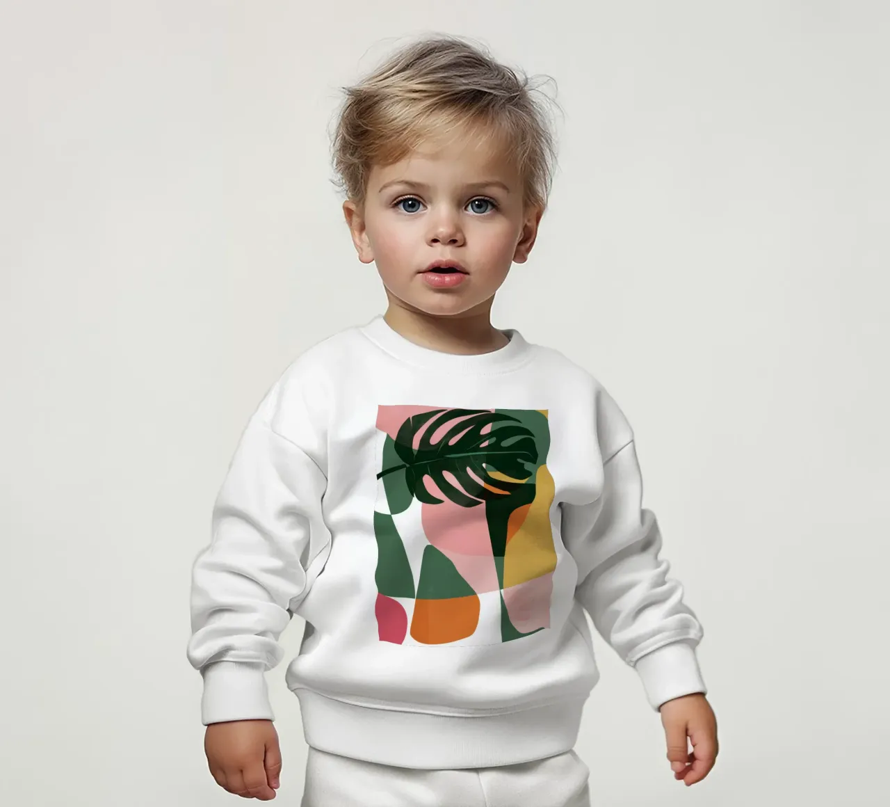 Patchwork di foglie geometriche felpa neonato da Kala Martir