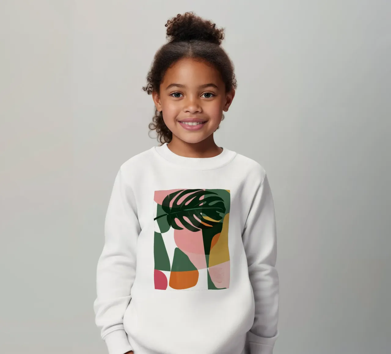 Patchwork di foglie geometriche felpa bambino da Kala Martir