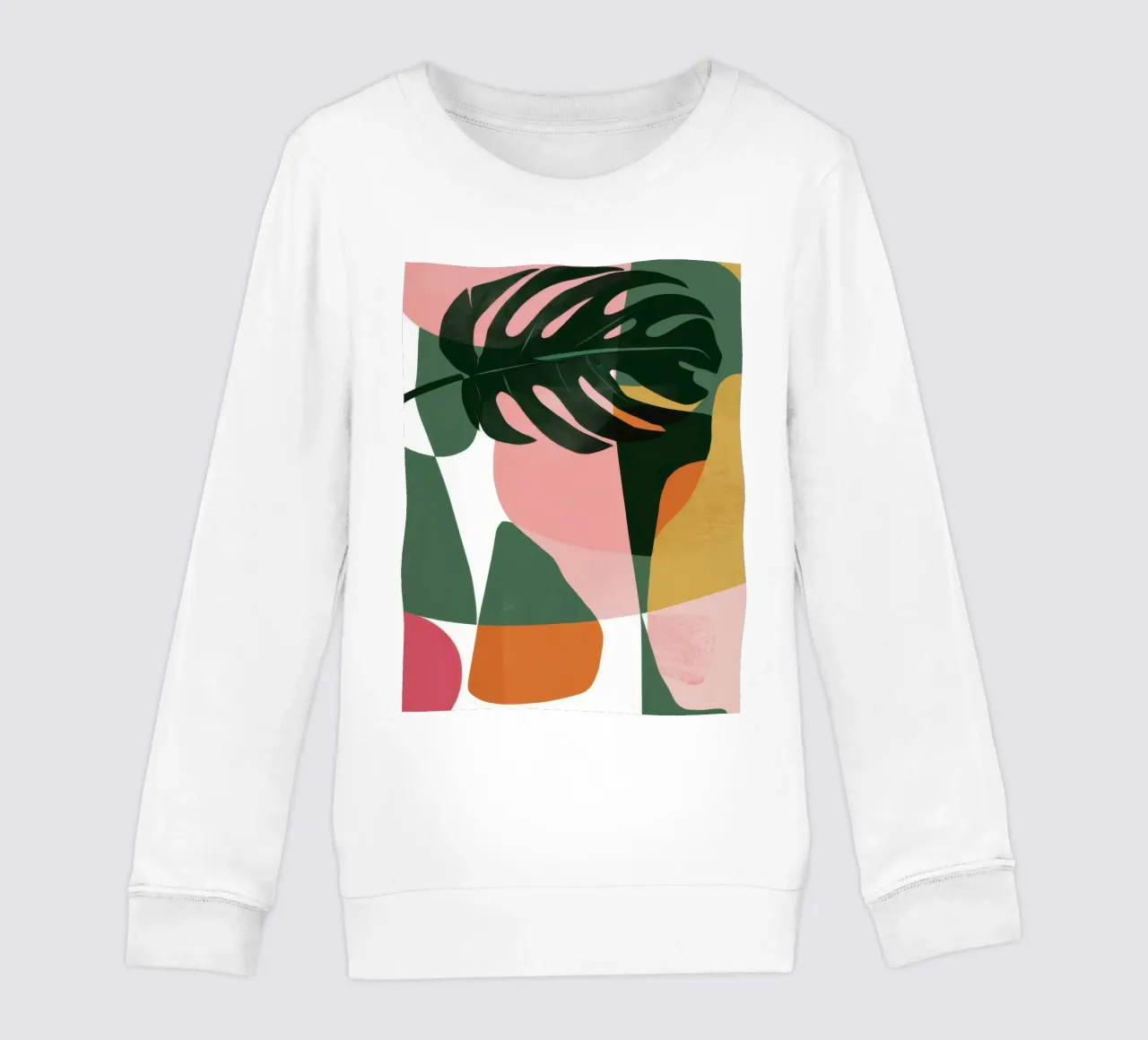 Patchwork di foglie geometriche felpa bambino da Kala Martir