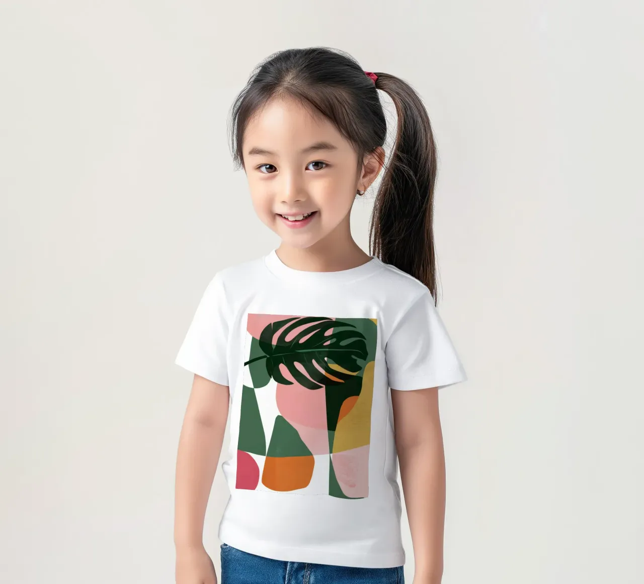 Patchwork di foglie geometriche t-shirt bambini da Kala Martir