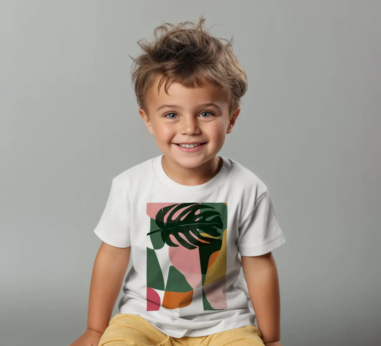 Patchwork di foglie geometriche t-shirt bambini da Kala Martir