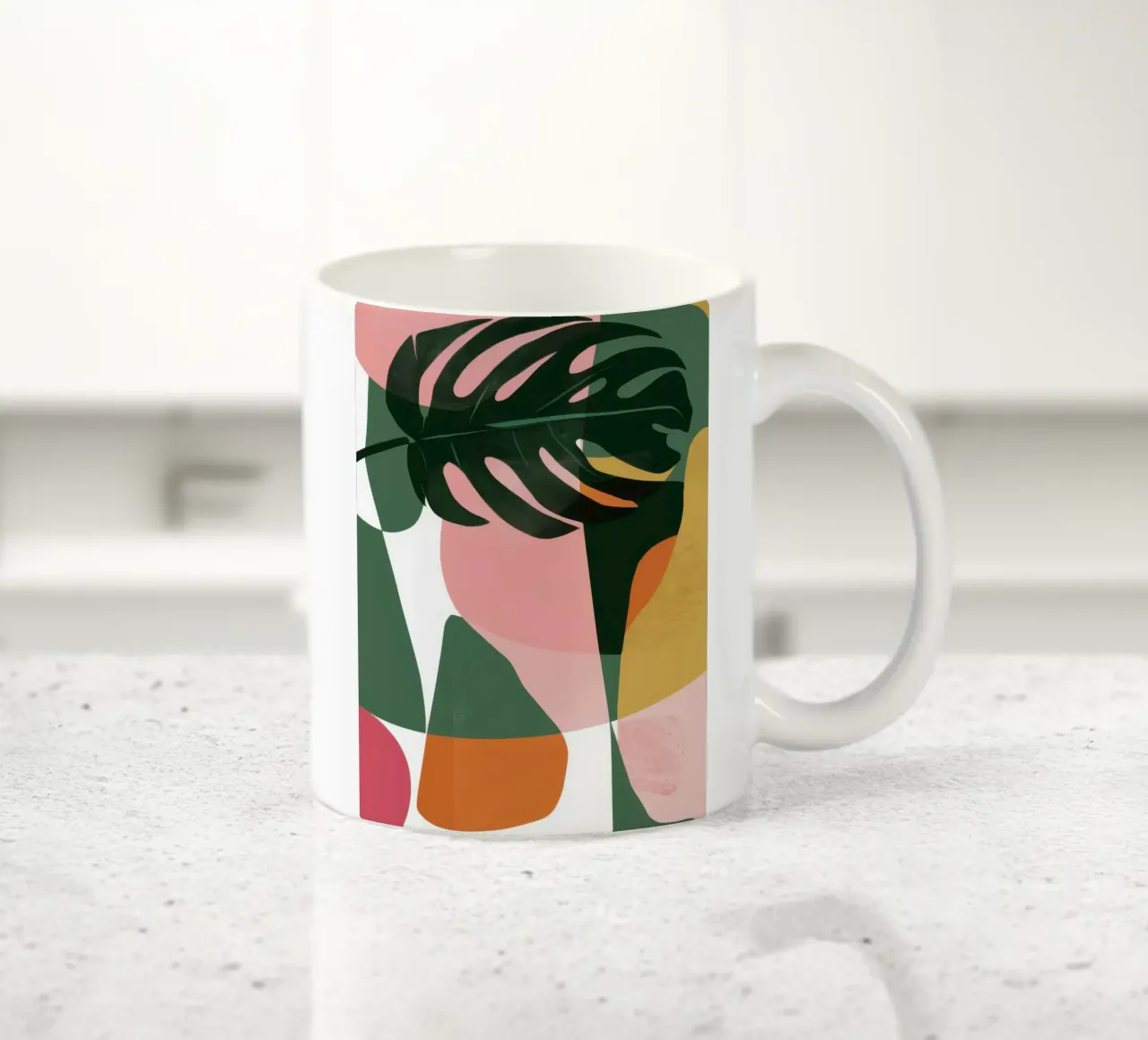 Patchwork di foglie geometriche tazza in ceramica da Kala Martir