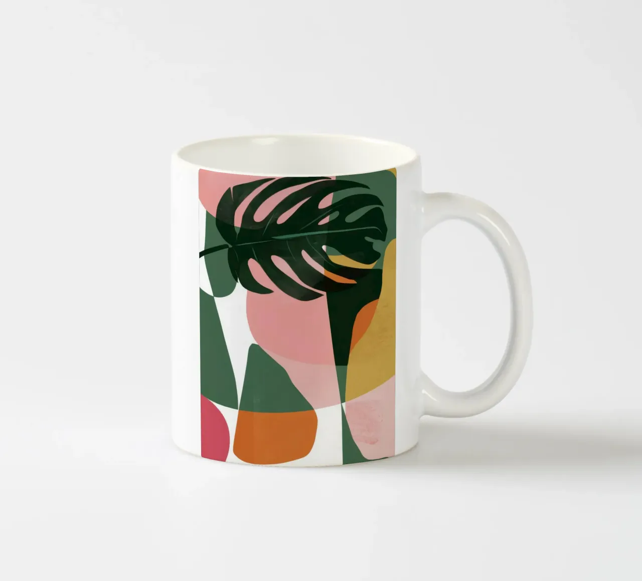 Patchwork di foglie geometriche tazza in ceramica da Kala Martir