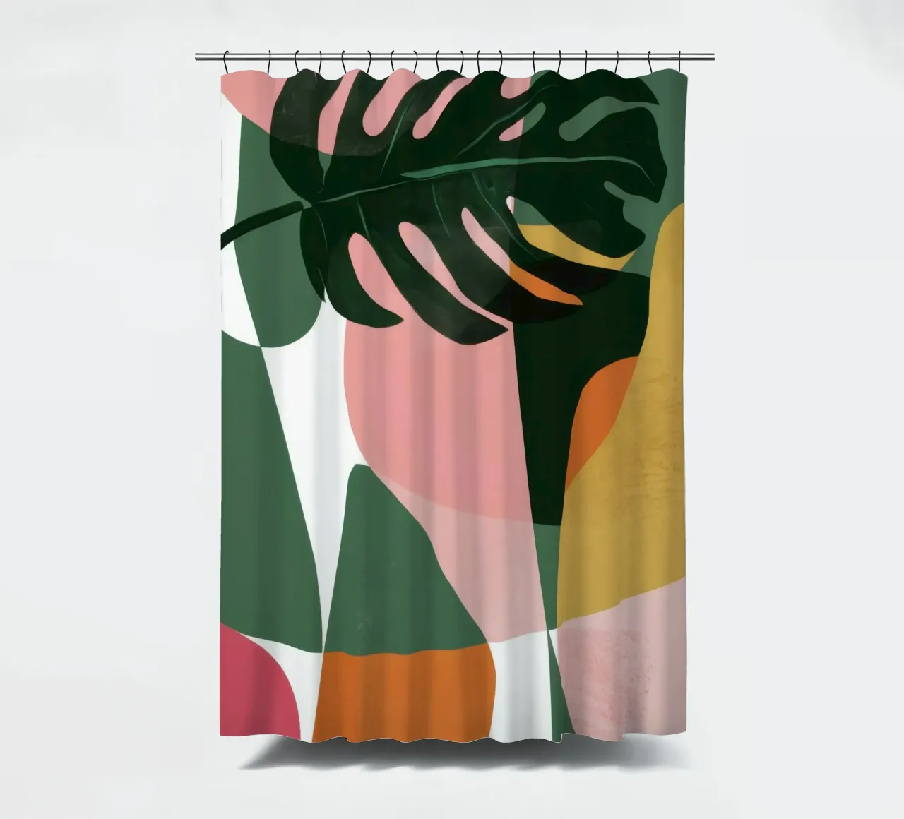 Patchwork di foglie geometriche tenda da doccia da Kala Martir