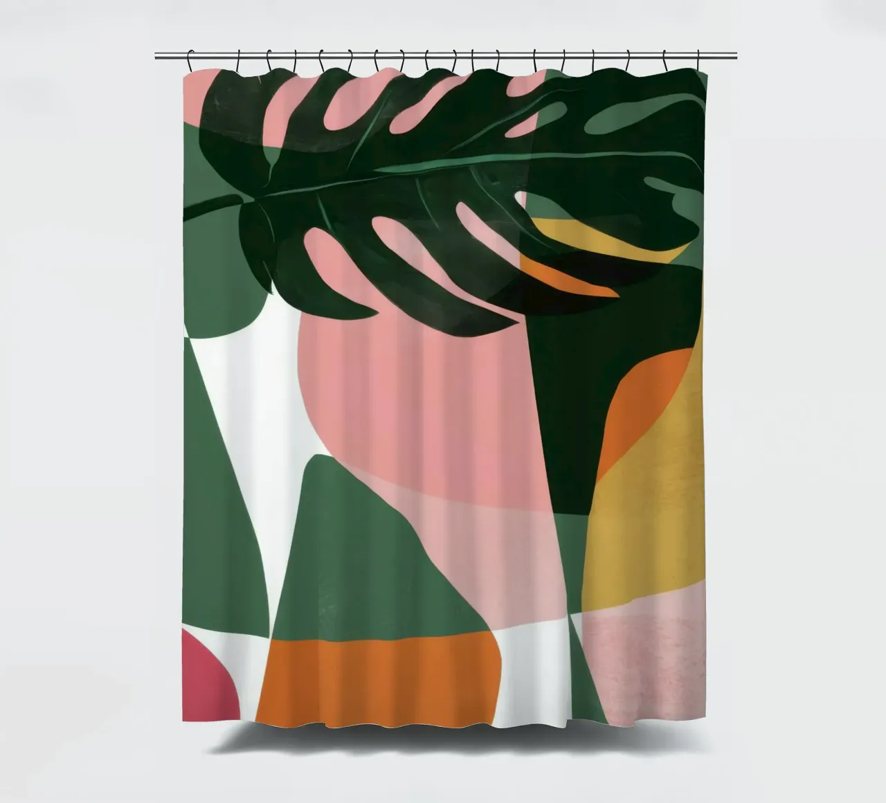 Patchwork di foglie geometriche tenda da doccia da Kala Martir