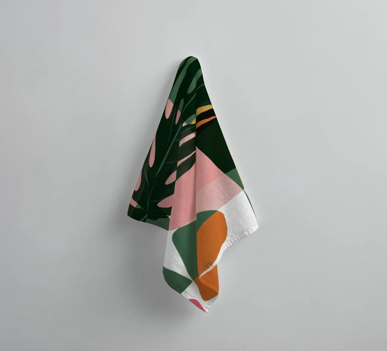 Patchwork di foglie geometriche asciugamano da bagno da Kala Martir