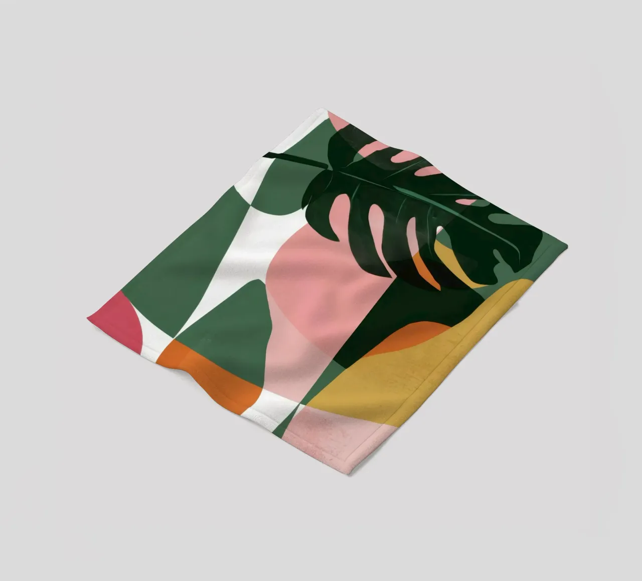 Patchwork di foglie geometriche coperta in pile da Kala Martir
