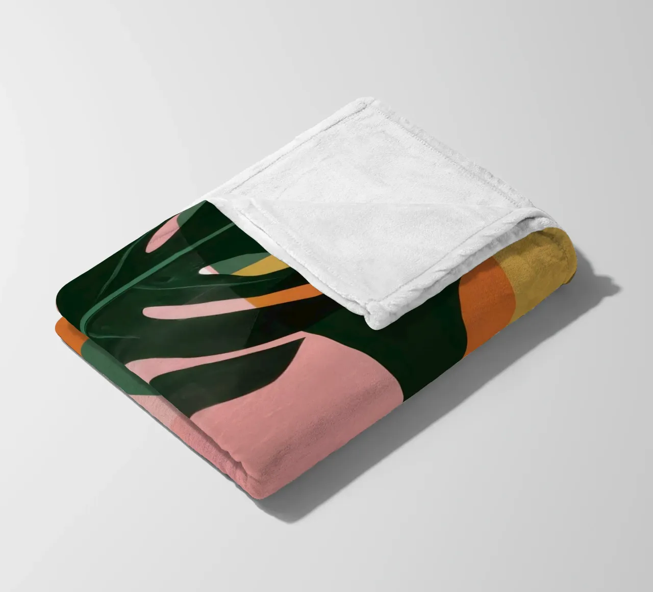 Patchwork di foglie geometriche coperta in pile da Kala Martir