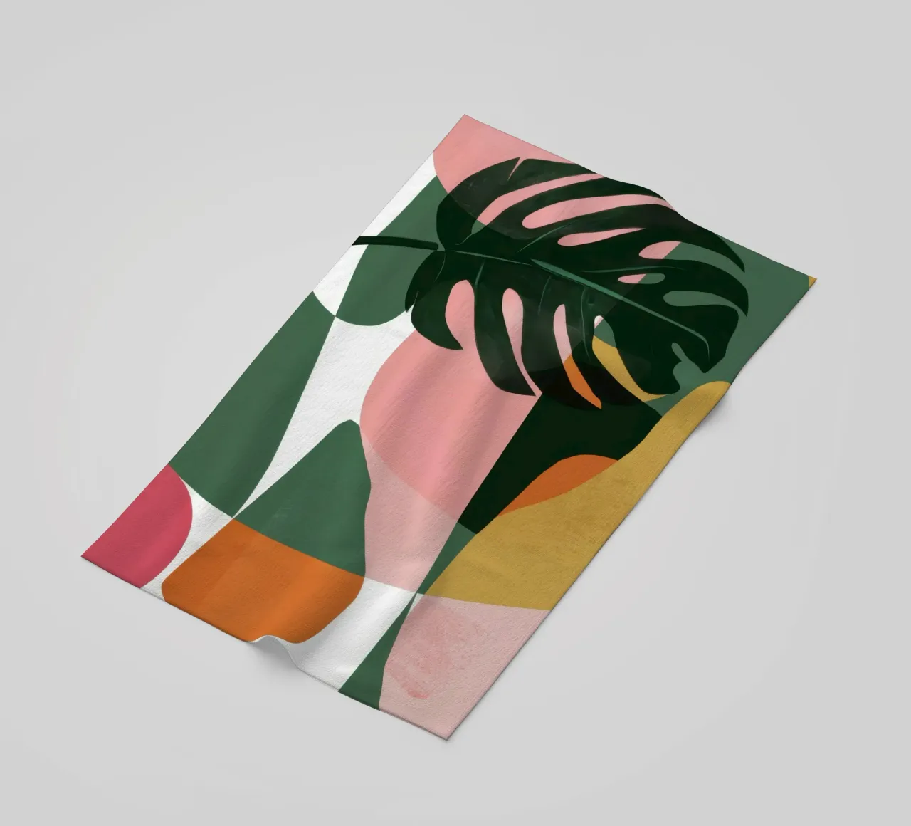 Patchwork di foglie geometriche telo mare da Kala Martir