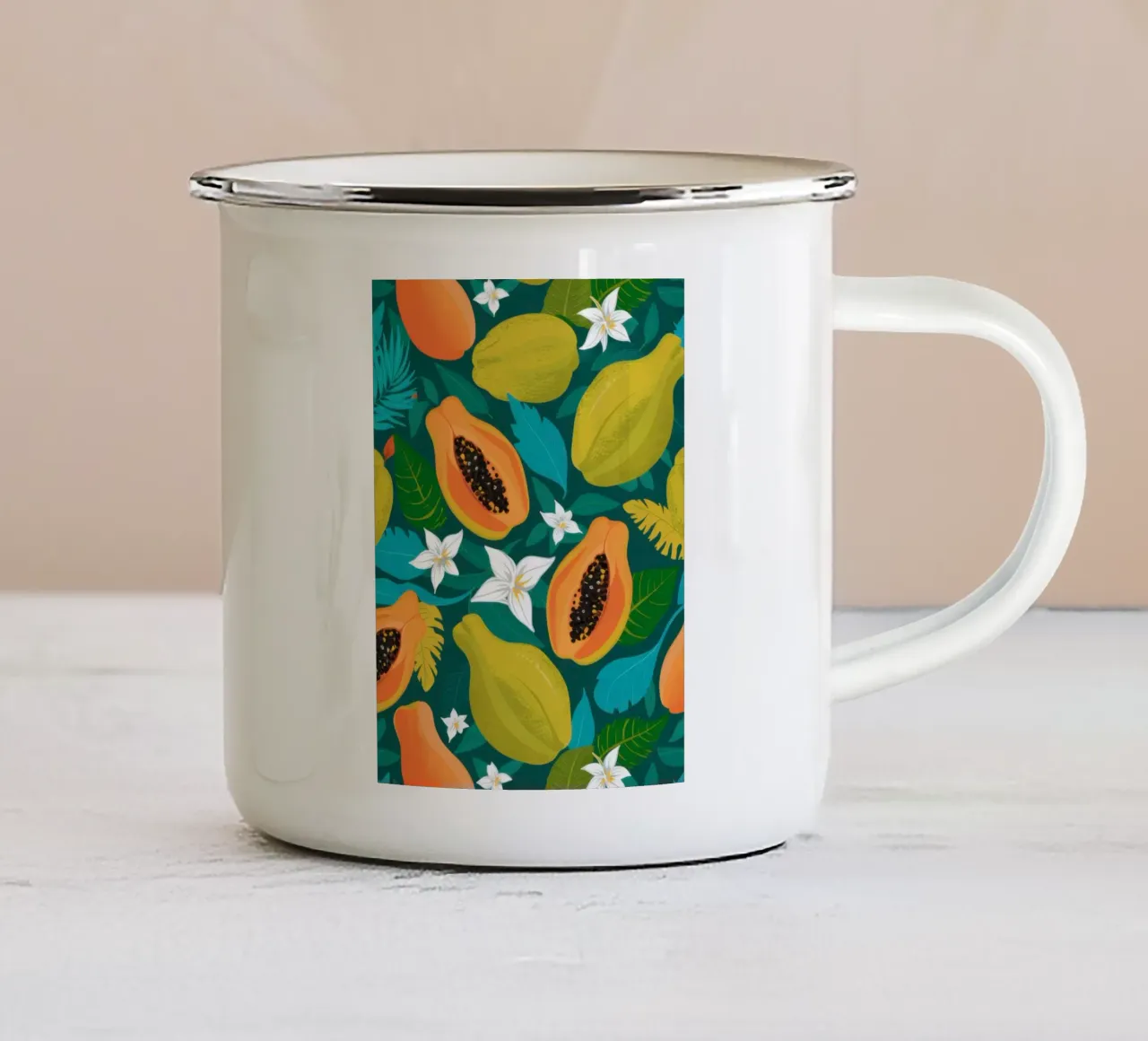 Modello Papaya Jungle tazza in smalto da Kala Martir