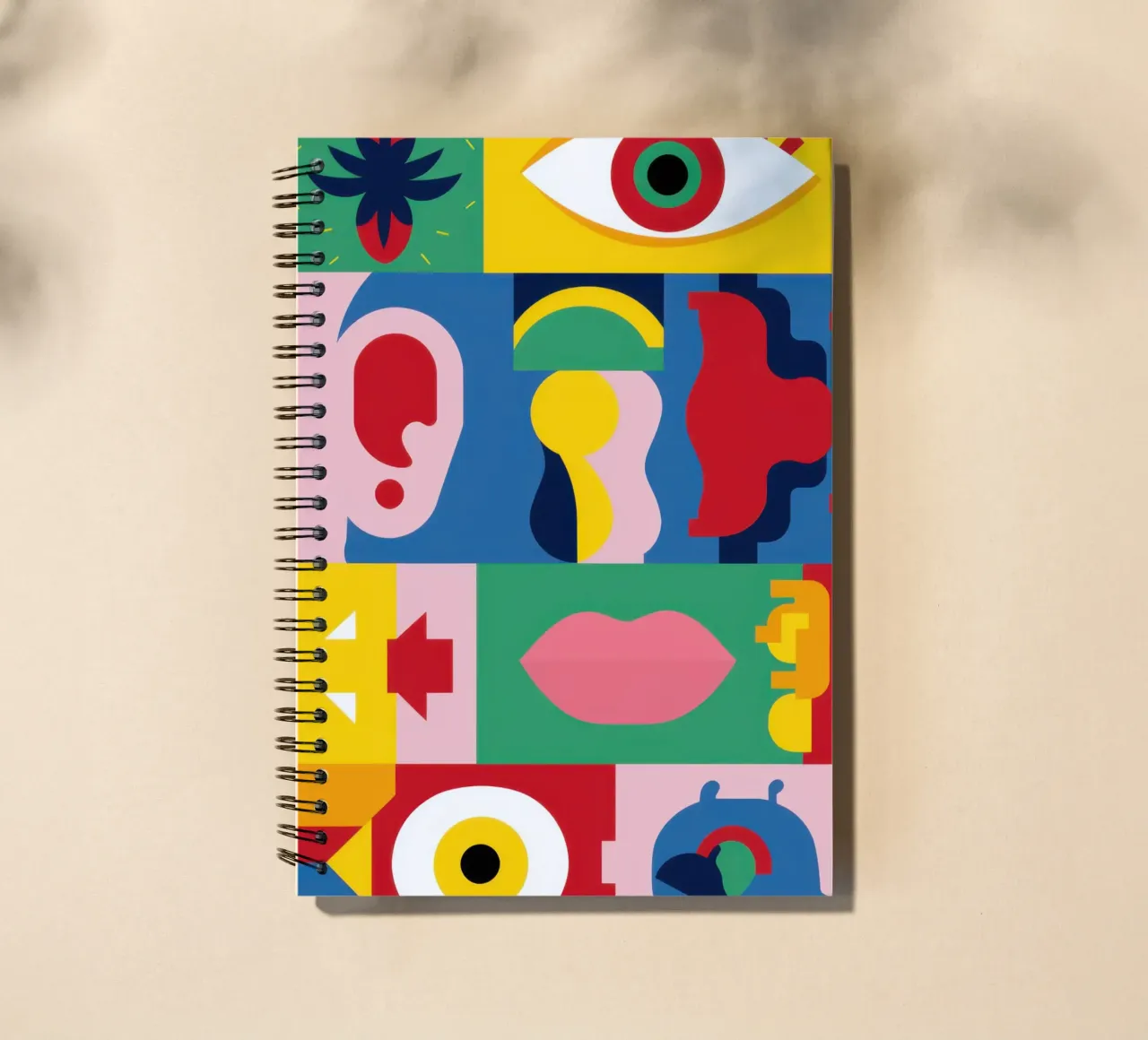 Deconstructed Face Grid spiral notebook by Halo Whisper