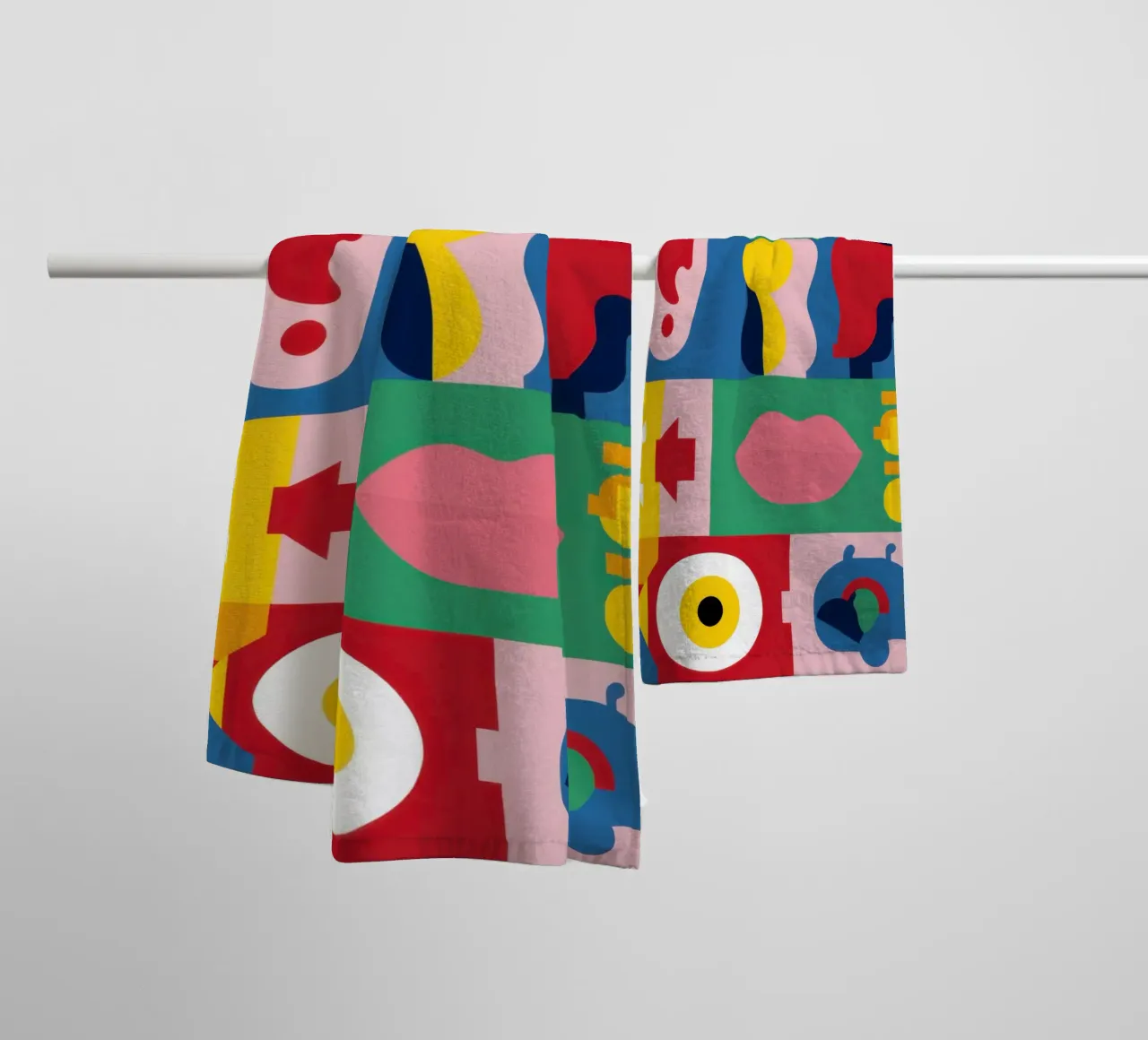 Deconstructed Face Grid towel by Halo Whisper