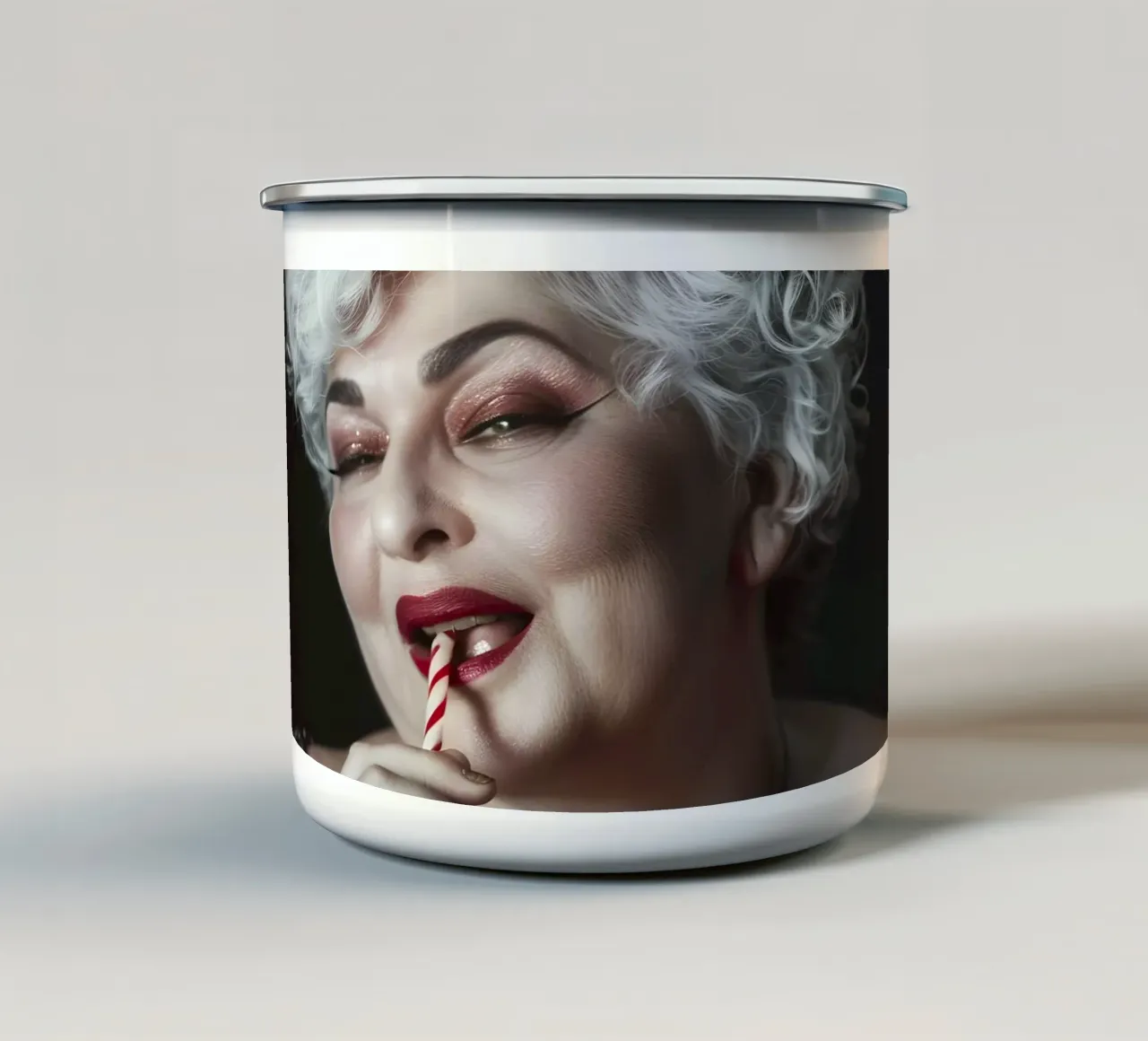 Piacere dello zucchero maturo tazza in smalto da M-Ulrich-Digital Art