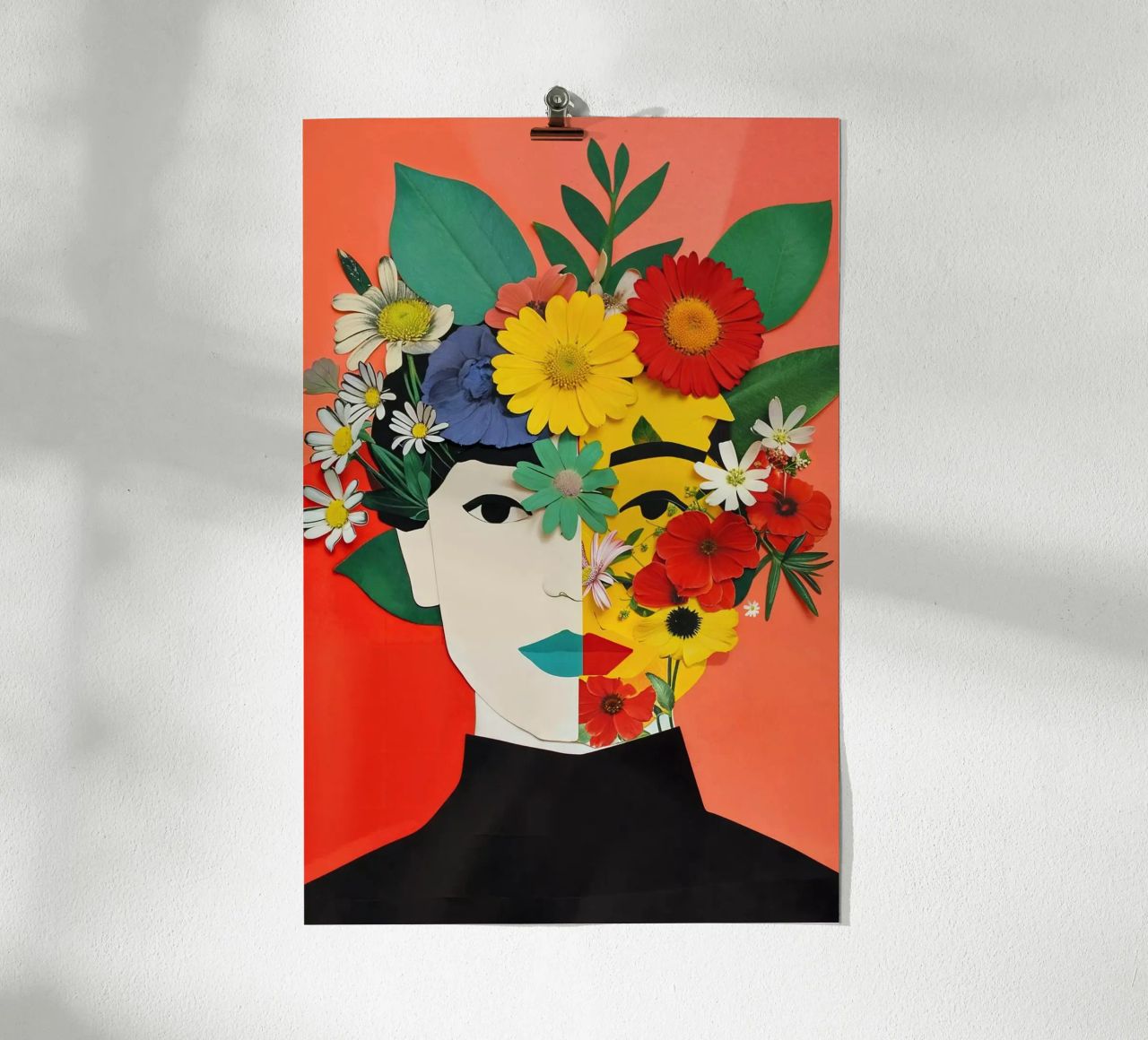 Floral Frida poster de La Collagerie