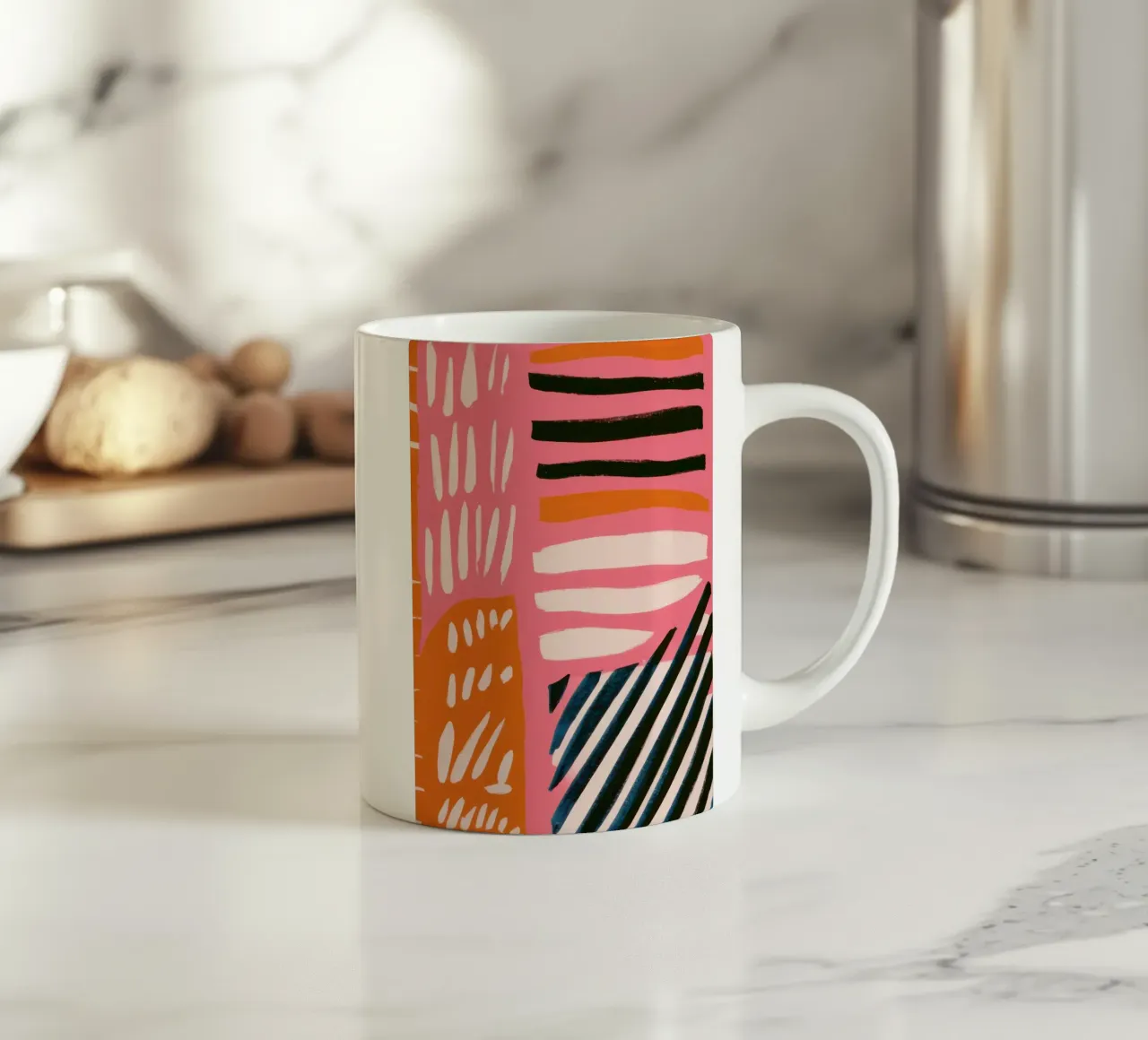 Rapsodia astratta a righe tazza in ceramica da Halo Whisper
