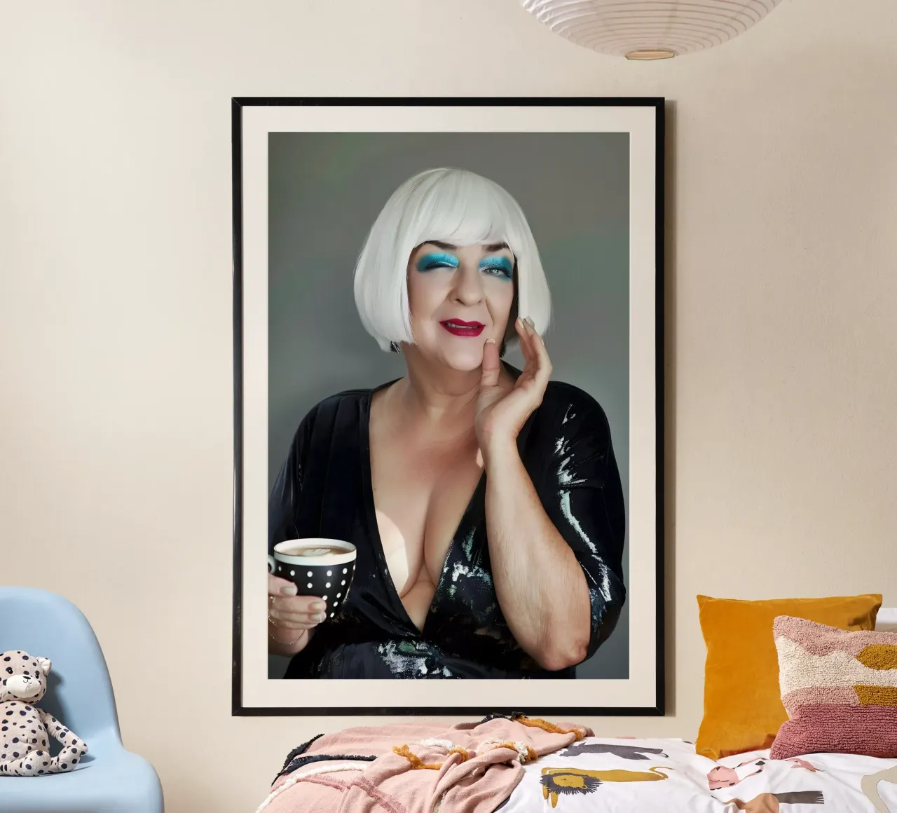 Caffè e altro poster con telaio in alluminio da M-Ulrich-Digital Art