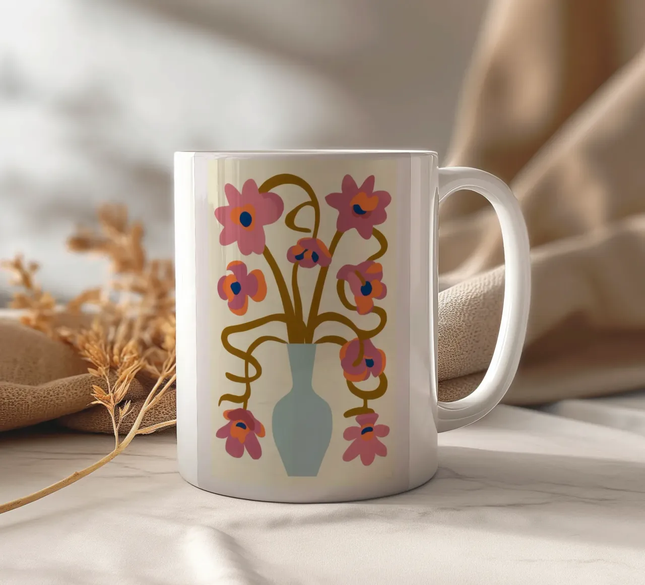 Fiori a stelo stravaganti tazza in ceramica da Halo Whisper