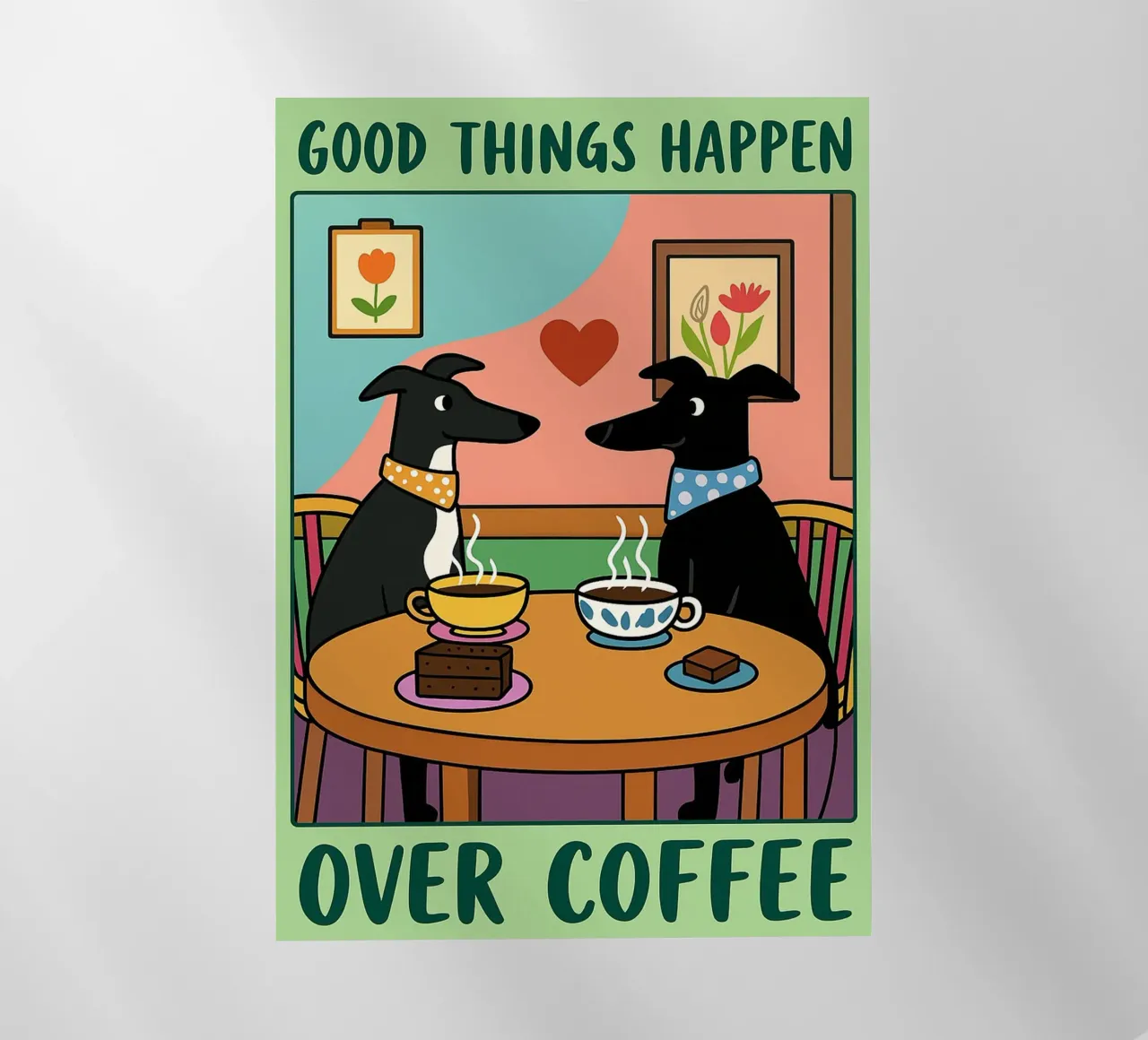 le cose belle succedono davanti a un caffè disegno divertente di un cane pellicola backlit da dahlianz