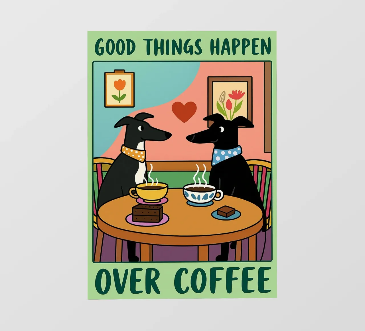 le cose belle succedono davanti a un caffè disegno divertente di un cane pellicola backlit da dahlianz