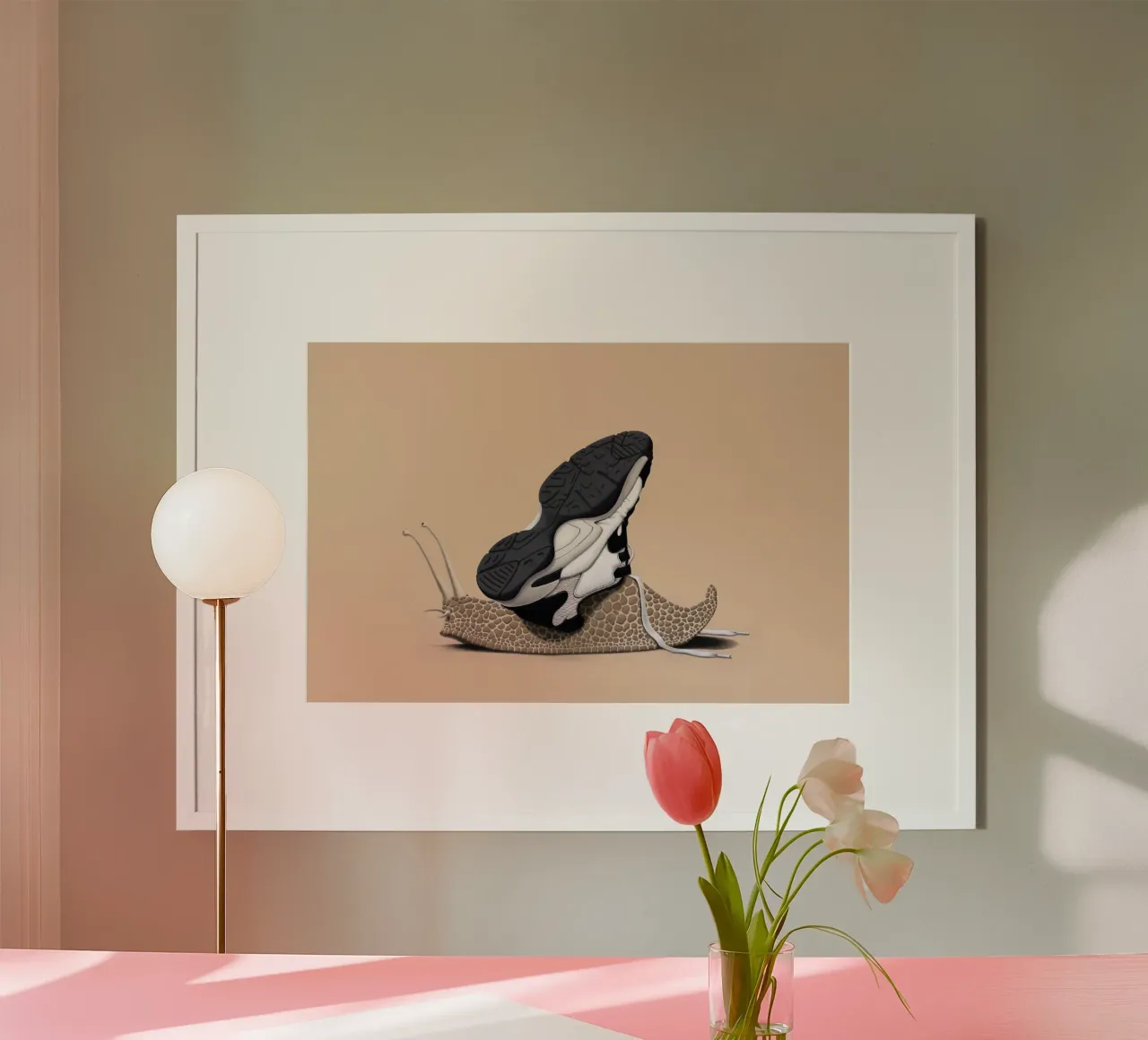 The Sneaker (Coloured) poster con telaio in alluminio da Rob Art | Illustration