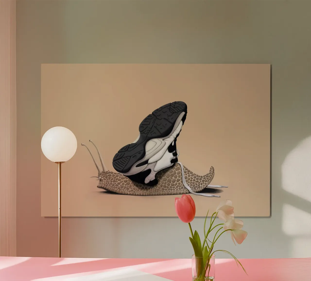 The Sneaker (Coloured) poster con telaio in alluminio da Rob Art | Illustration