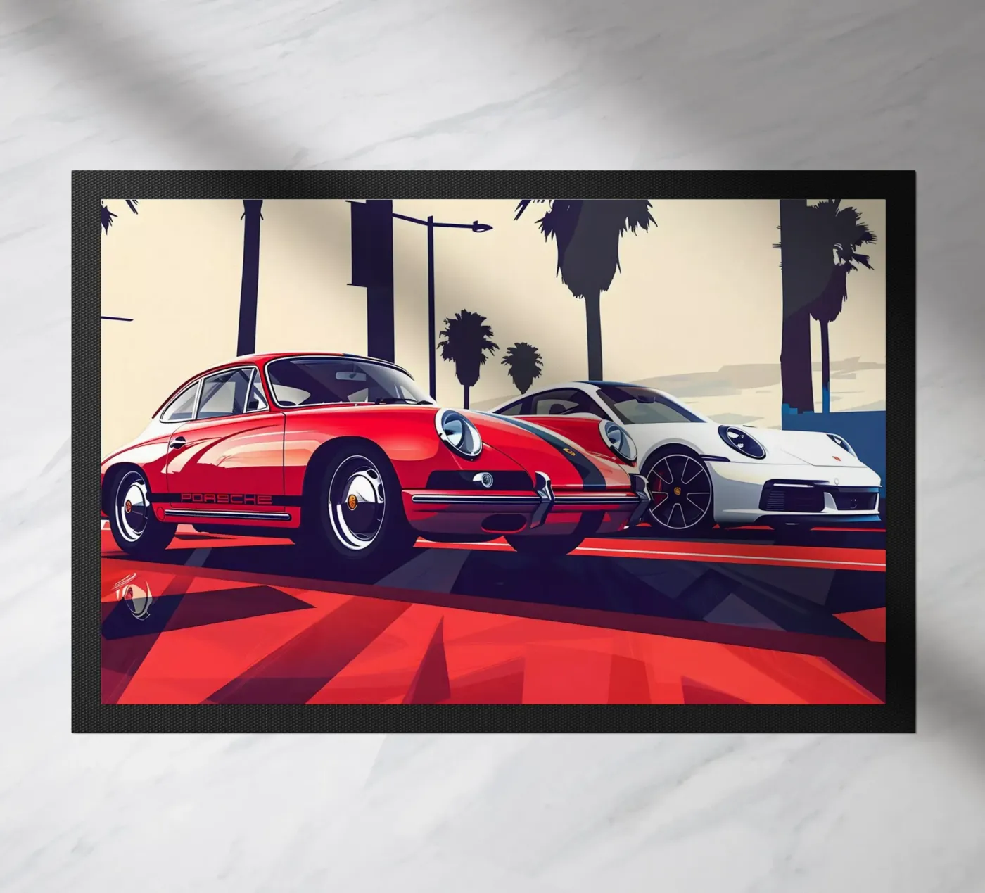 Die 911 Evolution Fußmatte von M-Ulrich-Digital Art