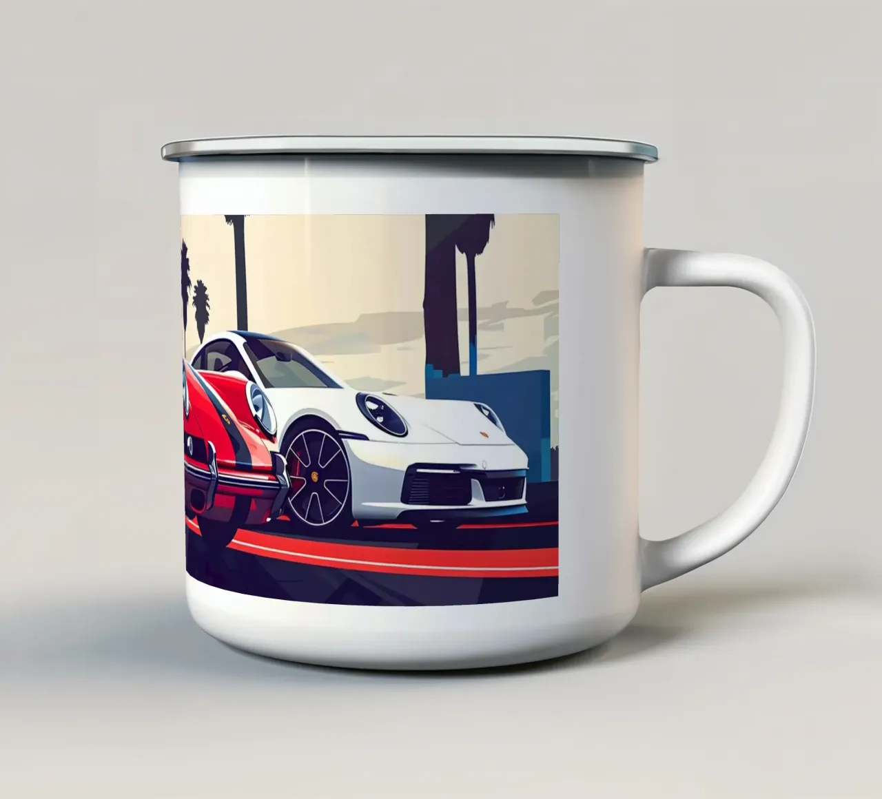 L'evoluzione della 911 tazza in smalto da M-Ulrich-Digital Art