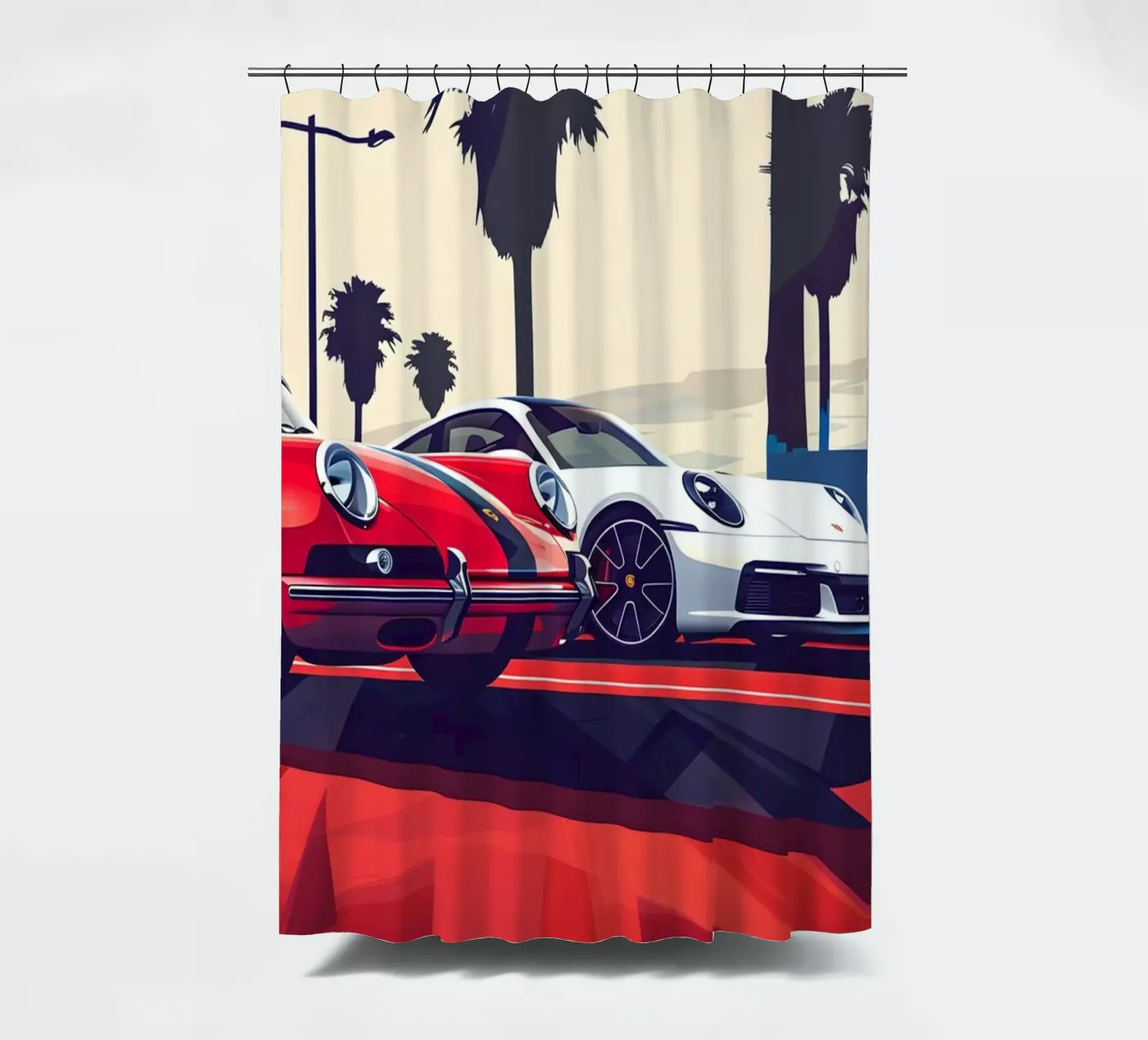 Die 911 Evolution Duschvorhang von M-Ulrich-Digital Art