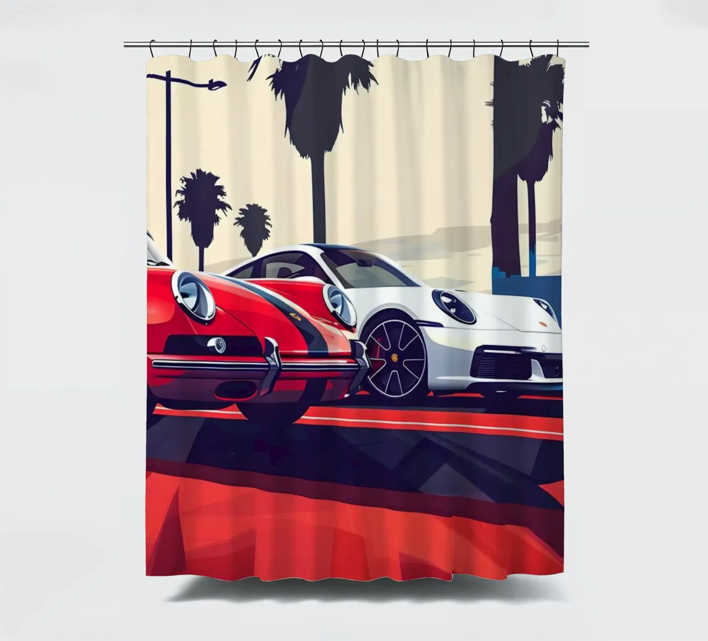Die 911 Evolution Duschvorhang von M-Ulrich-Digital Art