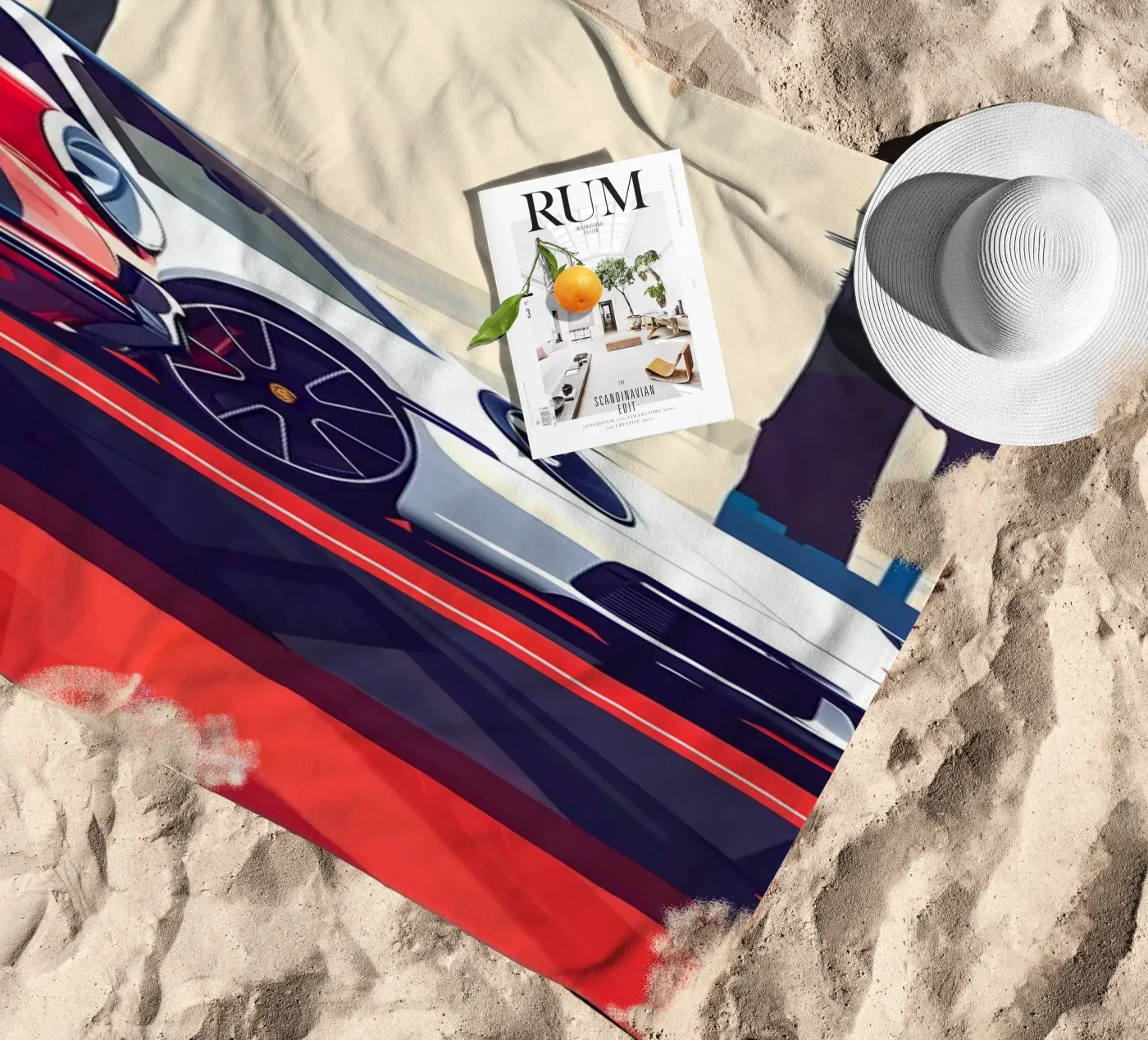 Die 911 Evolution Strandtuch von M-Ulrich-Digital Art