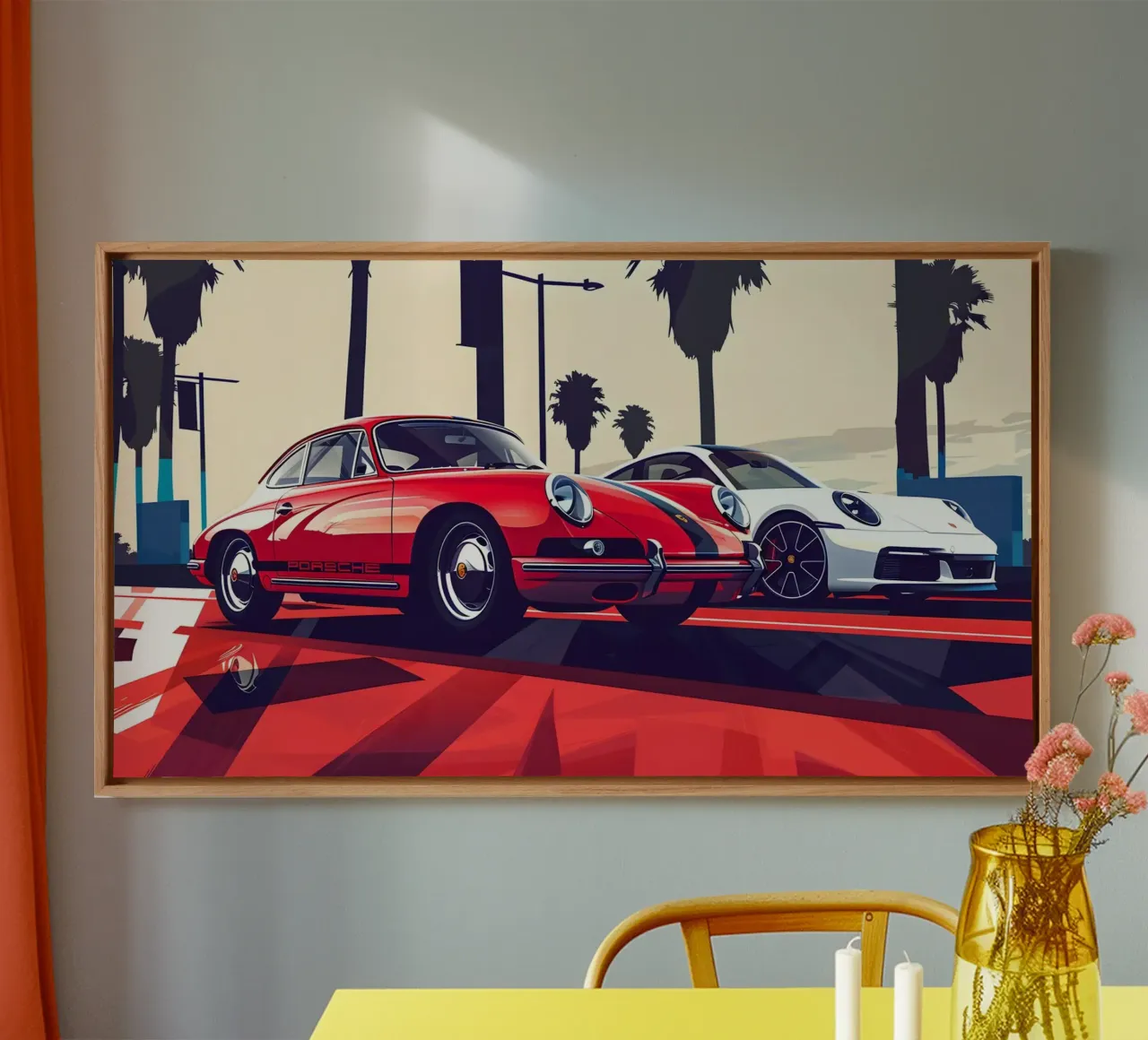 De 911 evolutie canvas met Baklijst van M-Ulrich-Digital Art