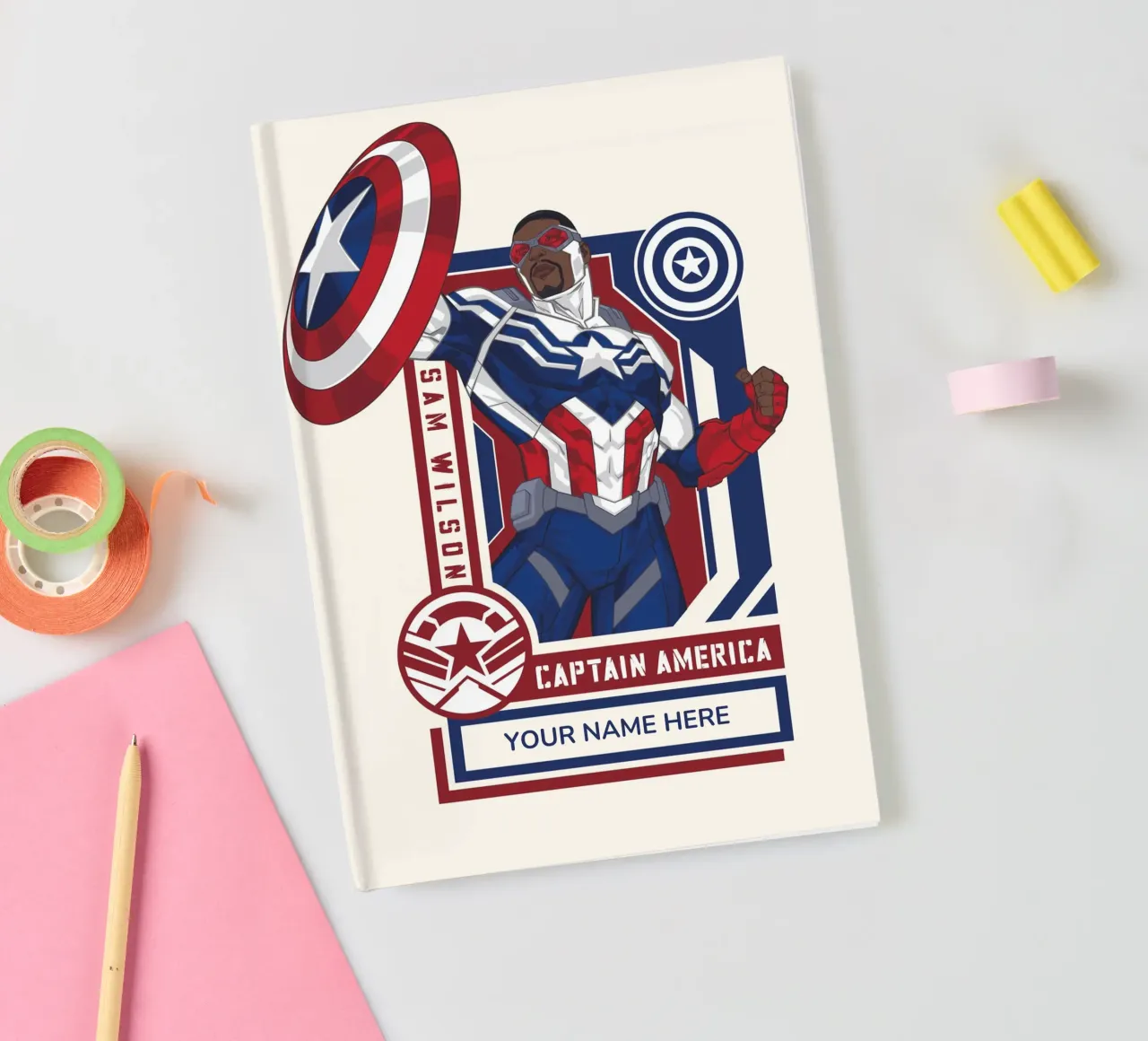 Sam Wilson - Captain Amercian - Notebook notitieboek van MARVEL Designs by JUNIQE