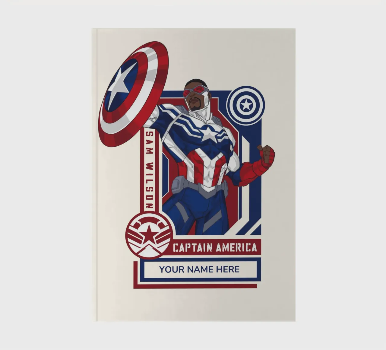 Sam Wilson - Captain Amercian - Notebook notitieboek van MARVEL Designs by JUNIQE