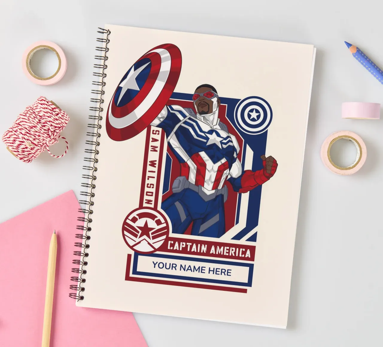Sam Wilson - Captain Amercian - Notebook diario ad anelli da MARVEL Designs by JUNIQE