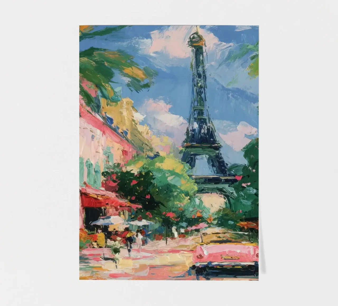 Strada della Torre Eiffel piena di colori foglio adesivo da ArtByNiki