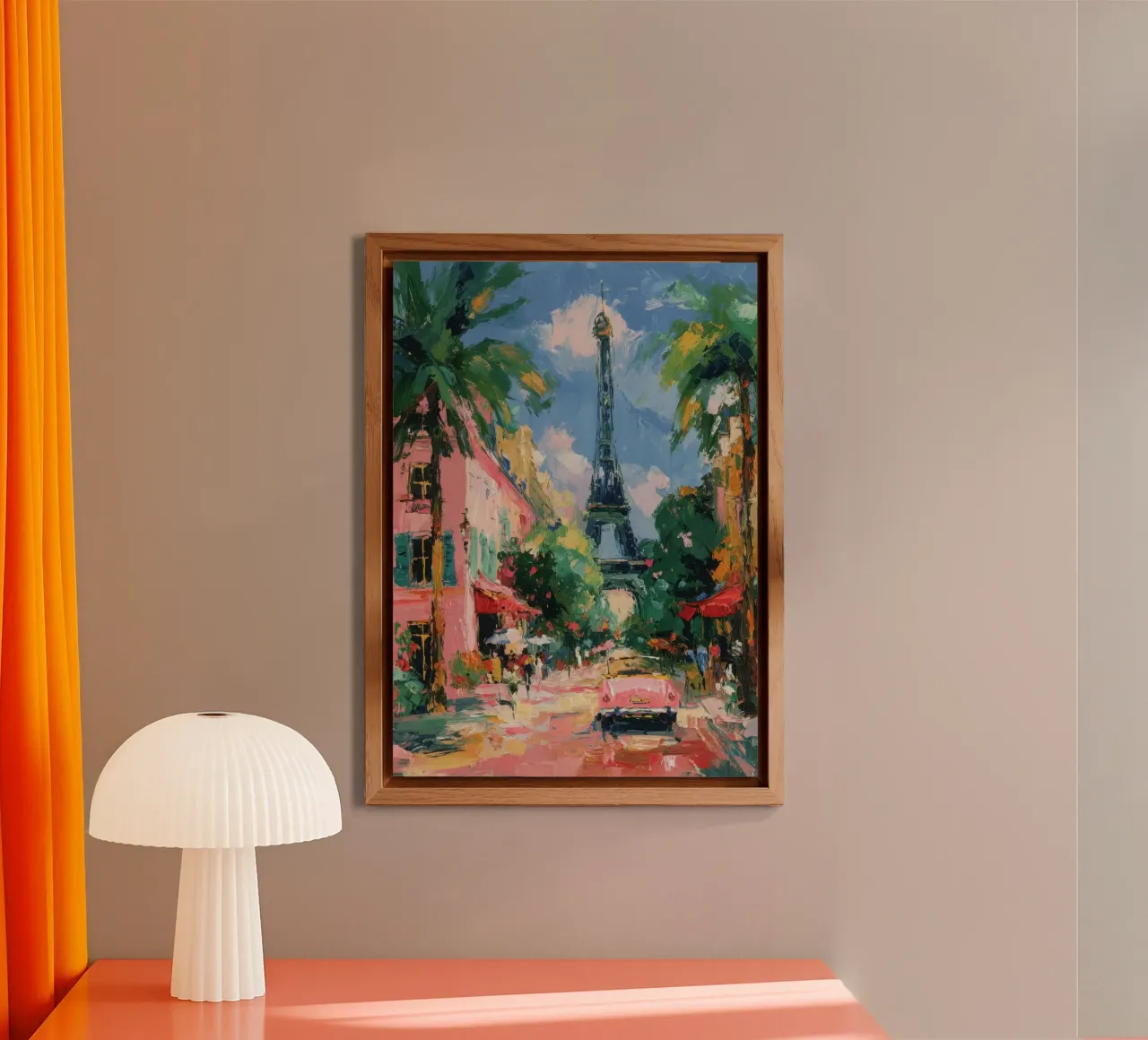 Strada della Torre Eiffel piena di colori alluminio dibond da ArtByNiki