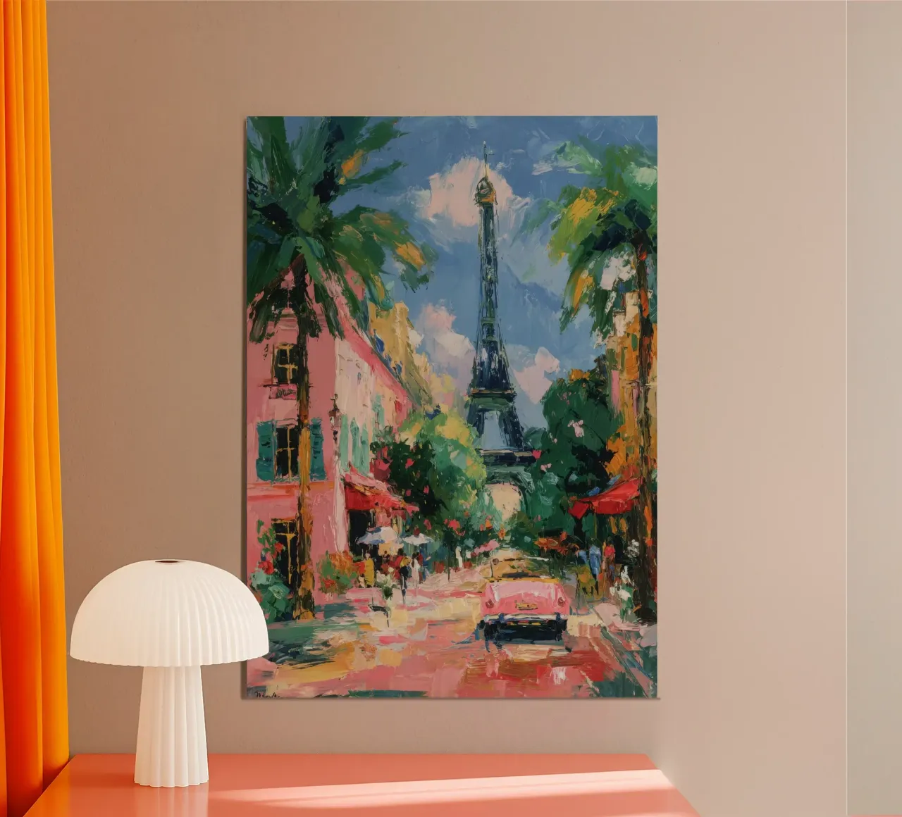 Strada della Torre Eiffel piena di colori alluminio dibond da ArtByNiki