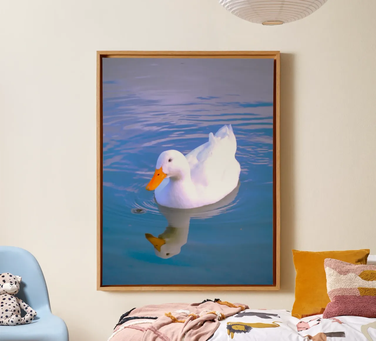 Witte eend - symbool van vrede en rust canvas van Nature's Palette