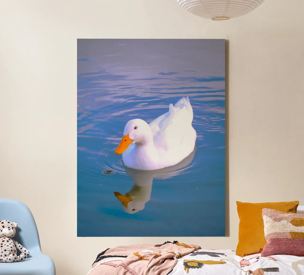 Witte eend - symbool van vrede en rust canvas van Nature's Palette