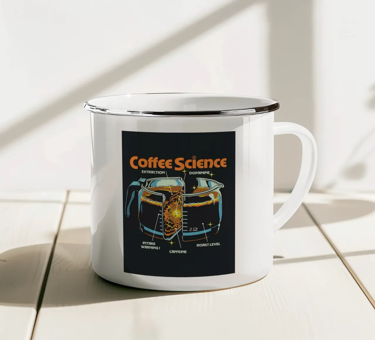 Illustrazione scientifica sul caffè tazza in smalto da Benjamin Pelletier