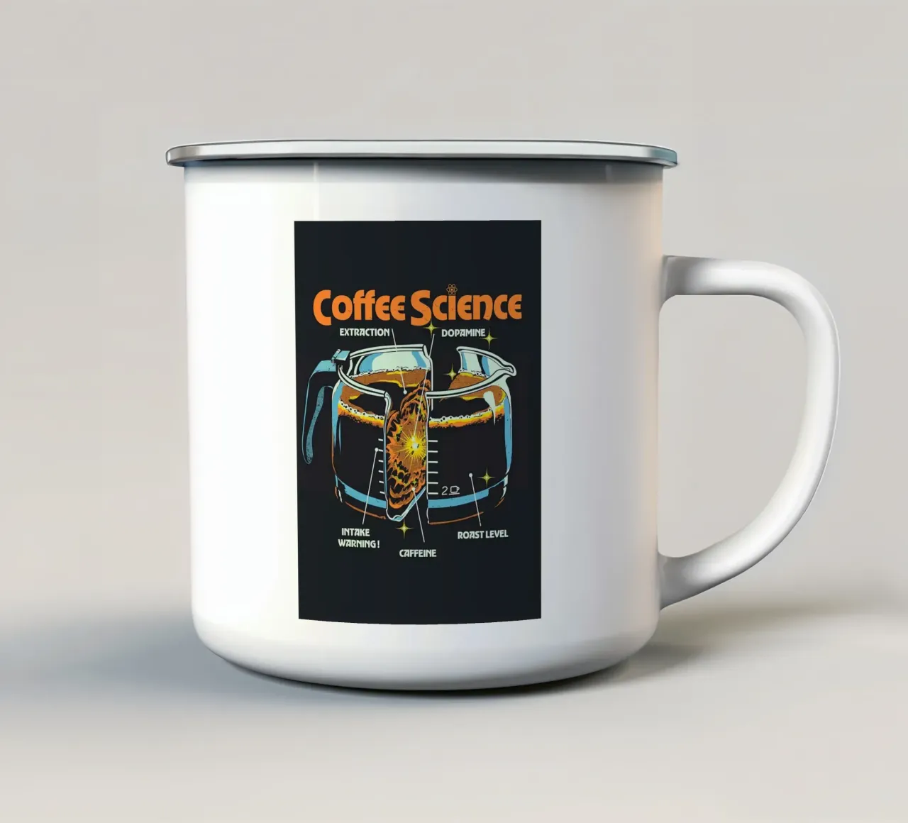 Illustrazione scientifica sul caffè tazza in smalto da Benjamin Pelletier