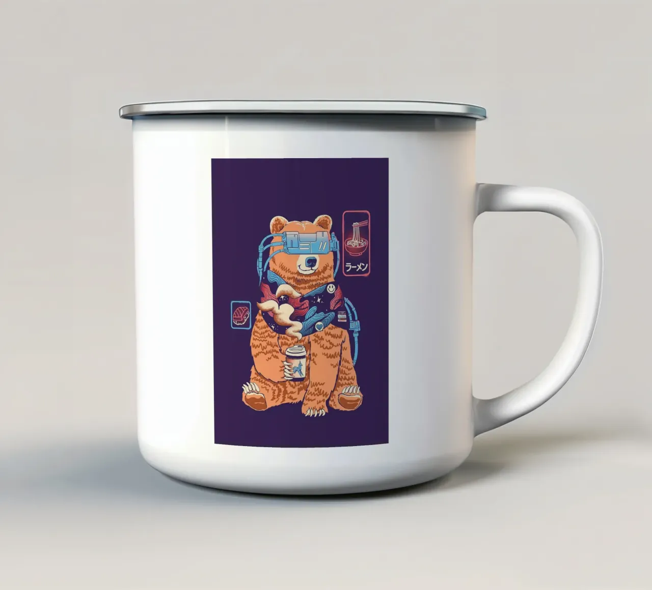 CYBEARPUNK tazza in smalto da Benjamin Pelletier