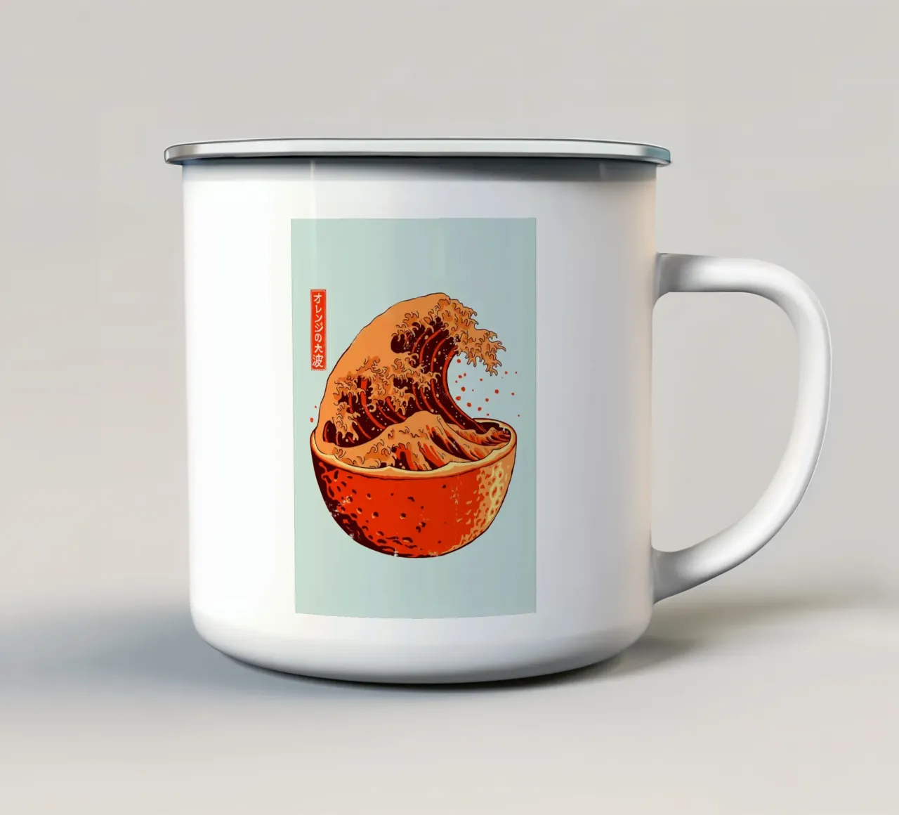Grande onda di succo d'arancia tazza in smalto da Benjamin Pelletier