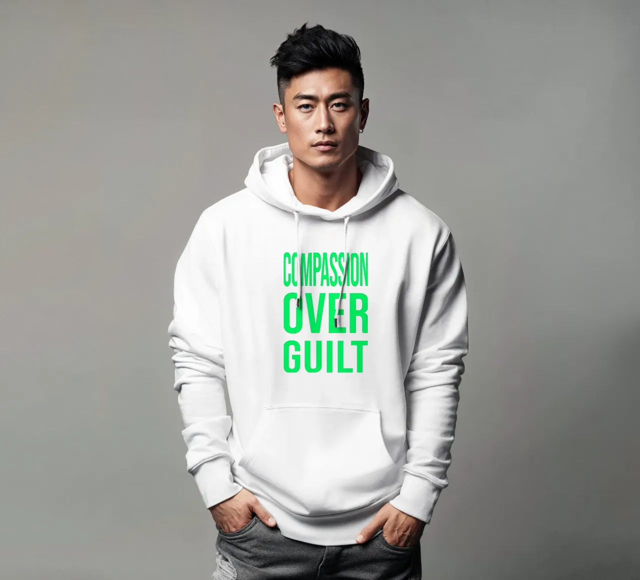 OVER Series- bold letters, brave values (5 colors) felpa con cappuccio da OVER SERIES